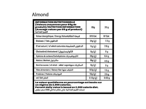 Zero Stevia Dark Chocolate with Almonds 75% Chocolate 85g - CAFELAX