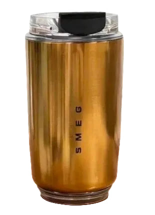 SMEG Stainless Steel Insulated Vacuum Coffee Wall Travel Mug 240ml - Gold