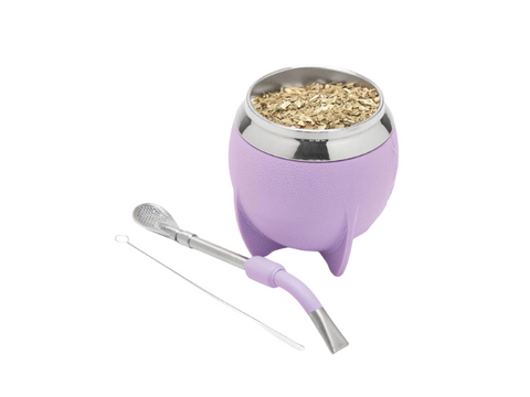 Balibetov Torpedo Stainless Steel Yerba Mate Gourd Set (Purple)