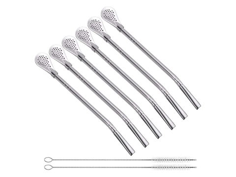 6 Bombillas (Mate straws) + 2 Cleaning brush - CAFELAX