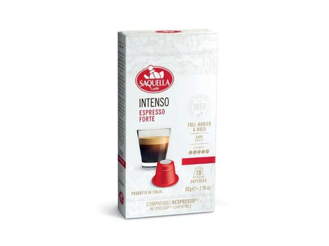 Saquella Intenso Espresso Forte Coffee Capsules - 10 Capsules - CAFELAX