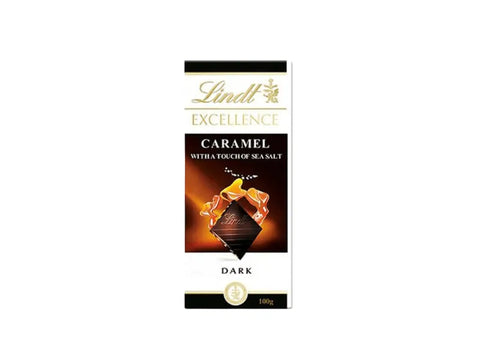 Lindt Excellence Dark Chocolate With Caramel & Sea Salt 100g - CAFELAX