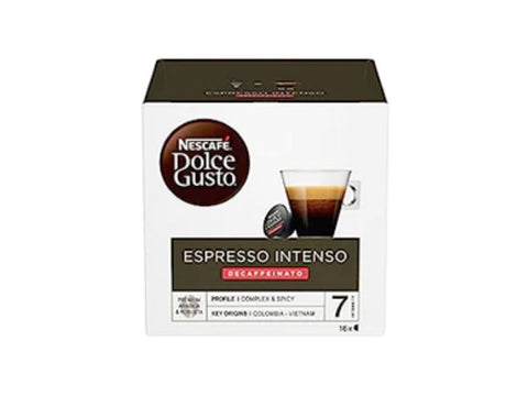 Nescafe Espresso Intenso Decaffeinato Dolce Gusto Coffee Capsules - 16 Capsules