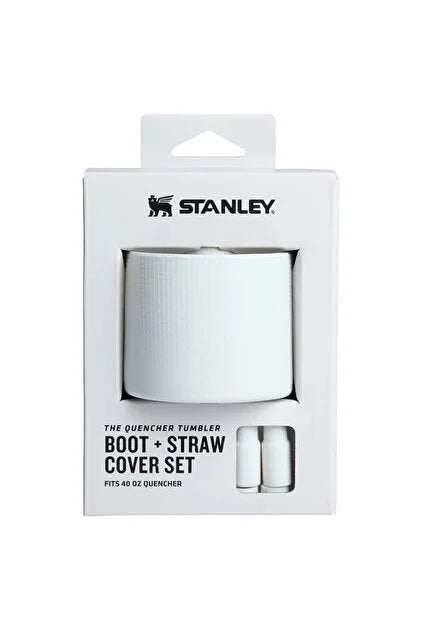 Stanley Quencher Tumbler 40 Oz Boot + Straw Cover Set - Pale Stone