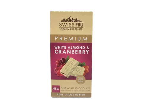 Swiss Fru Premium White Almond & Cranberry 80g - CAFELAX
