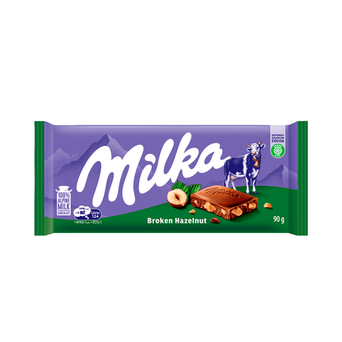 Milka Broken Hazelnut Chocolate 90g