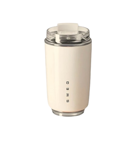 SMEG Stainless Steel Insulated Vacuum Coffee Wall Travel Mug 240ml - Creamy
