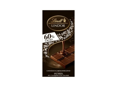 Lindt Lindor 60% Extra Dark Chocolate 100g - CAFELAX