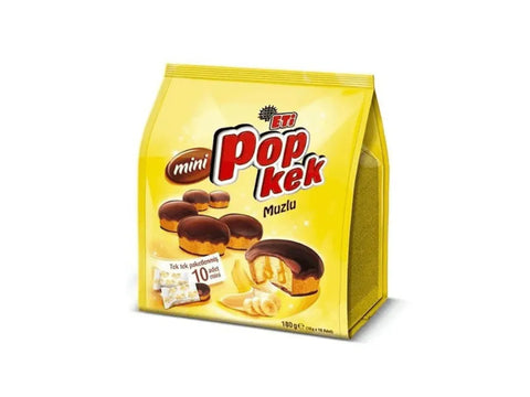 Eti Mini Pop Kek 10 Mini Chocolate Cakes With Banana - 180g - CAFELAX