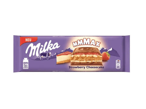 Milka MMMAX Strawberry Cheese Cake Chocolate 300g - CAFELAX
