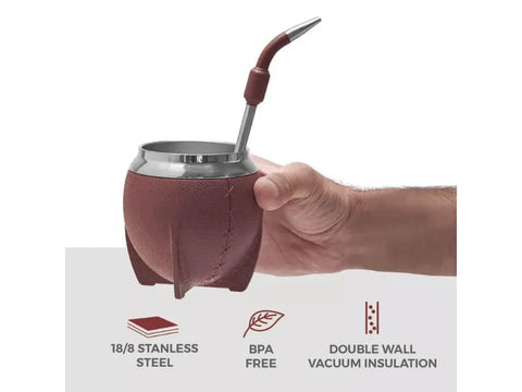 balibetov Stainless Steal Mate Set - Leather Style - CAFELAX