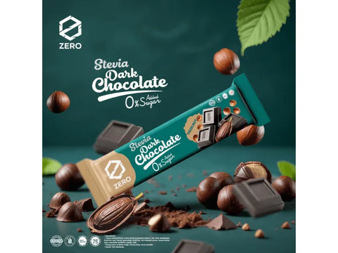 Zero Stevia Dark Chocolate With Hazelnut 25g - CAFELAX