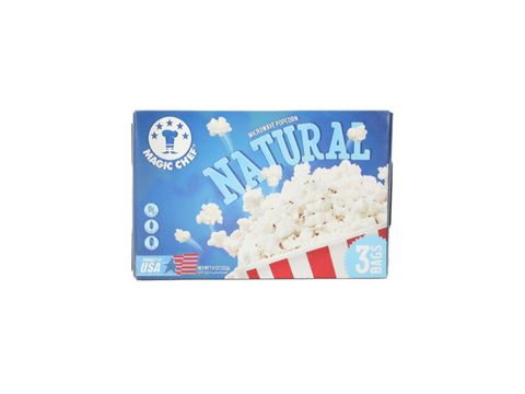 Magic Chef Microwave Popcorn Natural Salt 3 Bags - 222g - CAFELAX