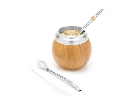 balibetov Stainless Steal Mate Set - Wooden Style - CAFELAX