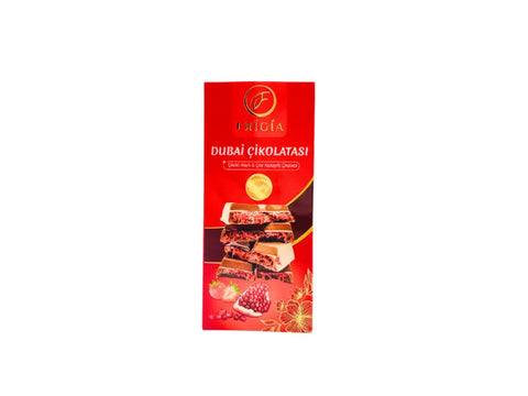 Frigia Pomegranate and Strawberry Dubai Chocolate 100g - CAFELAX