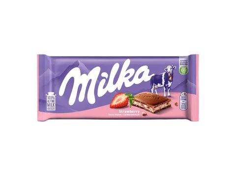 Milka Strawberry Chocolate 100g - CAFELAX