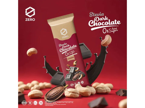 Zero Stevia Dark Chocolate With Cashew 45g - CAFELAX