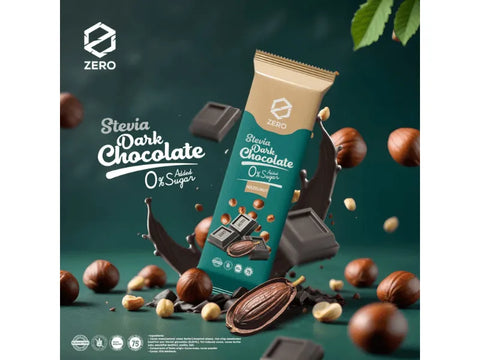 Zero Stevia Dark Chocolate With Hazelnut 45g - CAFELAX