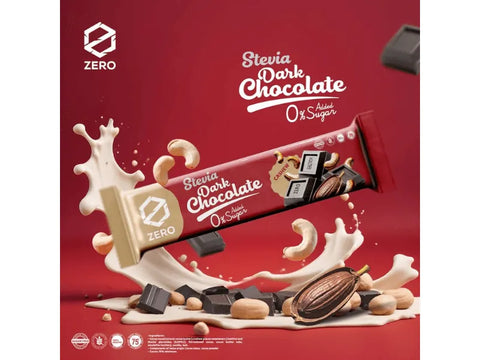 Zero Stevia Dark Chocolate With Cashew 25g - CAFELAX