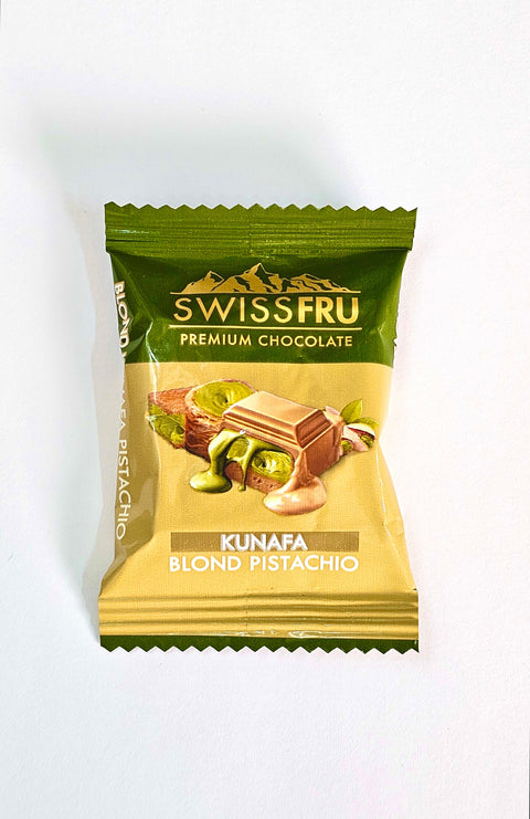 Swiss Fru Premium Chocolate Kunafa Pistachio Cream Blond - 1 Piece