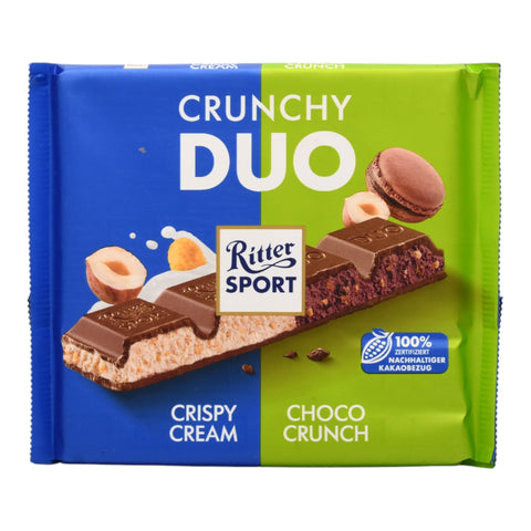 Ritter Sport Crunchy Duo Crispy Cream & Choco Crunch Chocolate 218g