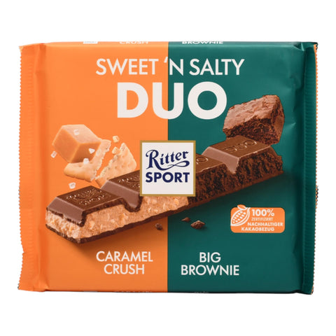 Ritter Sport Sweet N Salty Duo Caramel Crush & Big Brownie Chocolate 218g