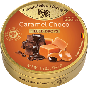 Cavendish & Harvey Caramel Choco, Filled Drops Candy 130g