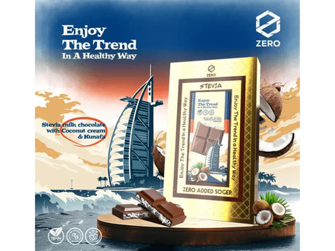 Zero Dubai Trend Chocolate Milk Chocolate With Coconut Cream Kunafa 100g - CAFELAX