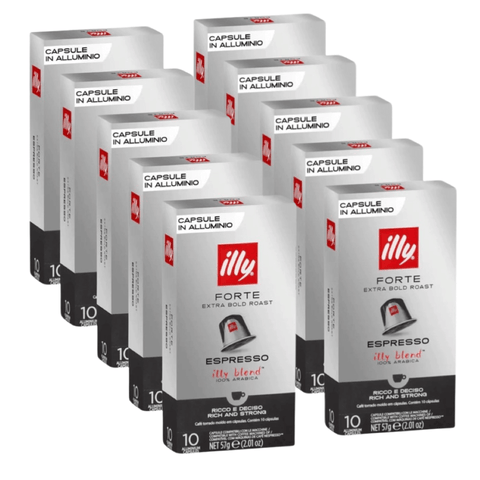 illy Espresso Forte Coffee Capsules - 10*10 = 100 Capsules)