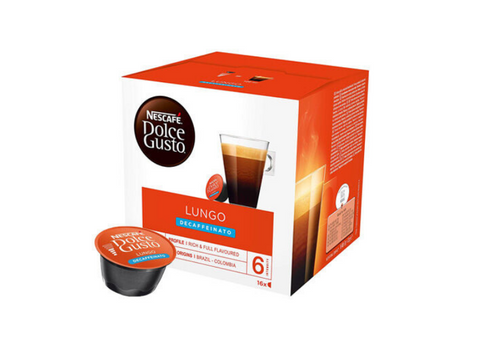 "Best Before: 31-8-2024" Nescafe Lungo Decaffeinato Dolce Gusto Coffee Capsules - 16 Capsules