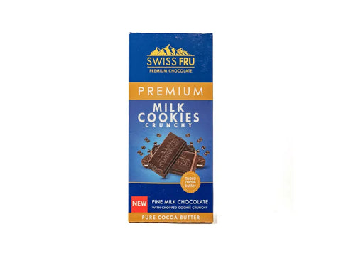 Swiss Fru Premium Milk Cookies Crunchy Chocolate 80g - CAFELAX