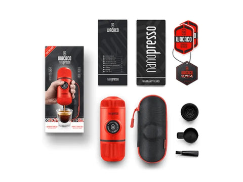 Wacaco Nanopresso Ground Espresso Maker With Protective Case - Lava Red - CAFELAX