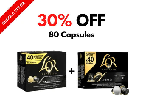 L'or Onyx and Ristretto Coffee Capsules Bundle - 80 Capsules