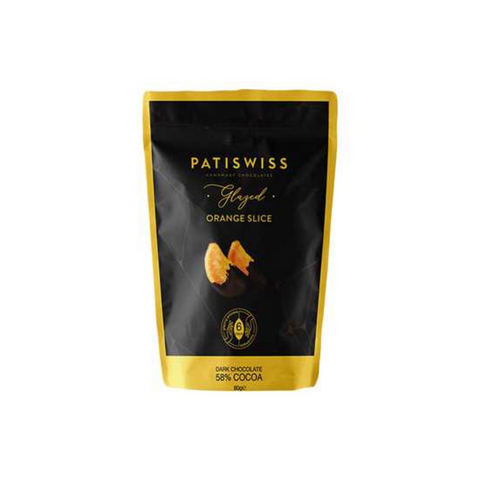 Patiswiss Dark Chocolate 58% Cocoa With Orange Slice Dragee 80g