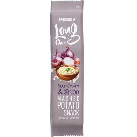 Ponky Long Chips Sour Cream & Onion Chips 75g
