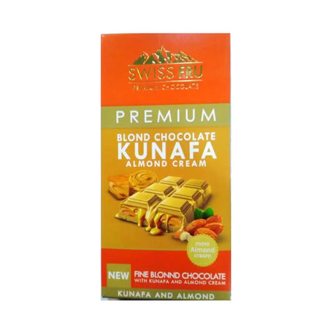 Swiss Fru Premium Blond Chocolate Kunafa Almond Cream Blond 150g‏