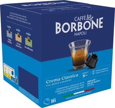 Caffe Borbone Crema Classica Dolce Gusto Coffee - 16 Capsules‏