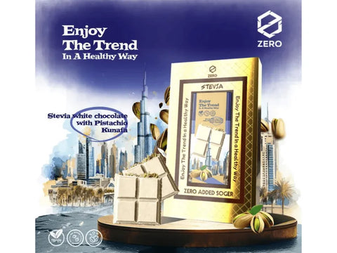 Zero Dubai Trend Chocolate White Chocolate With Pistachio Kunafa 100g - CAFELAX