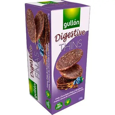 Gullón Digestive Thins Oats Chocolate Chips & Blueberry Avena 270g