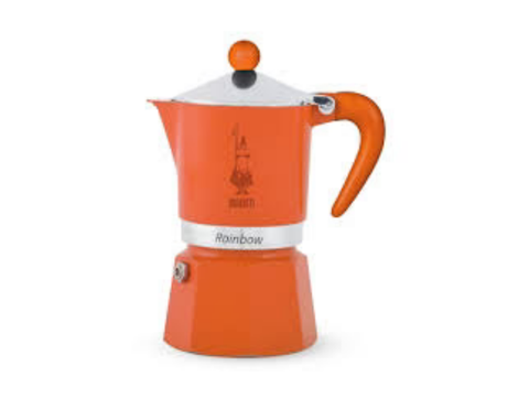 Bialetti Rainbow Moka Pot - 1 Cups - Orange Hand - CAFELAX