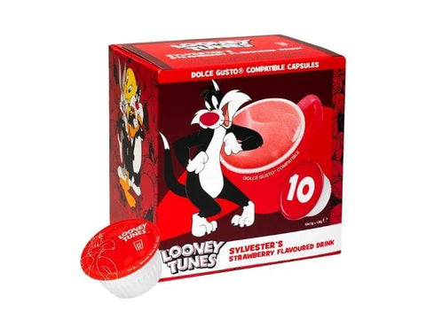 Looney Tunes - Kids Edition - Silvester's Strawberry Flavoured Dolce Gusto Coffee Capsules - 10 Capsules - CAFELAX