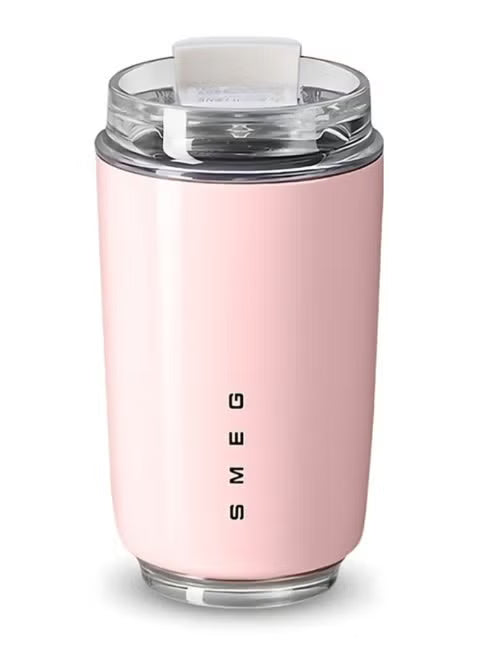 SMEG Stainless Steel Insulated Vacuum Coffee Wall Travel Mug 240ml - Rose
