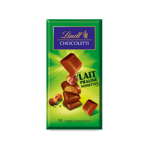 Lindt CHOCOLETTI Milk Chocolate Praline Hazelnut Chocolate Bar 100g