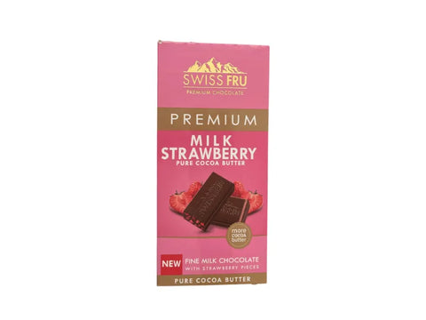Swiss Fru Premium Milk Strawberry Chocolate 80g - CAFELAX