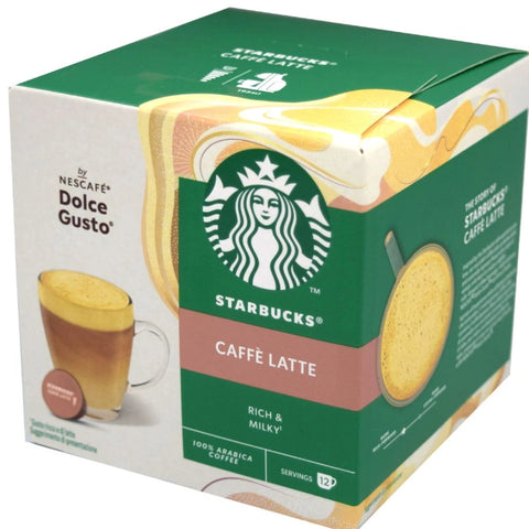 Starbucks Caffe Latte Dolce Gusto Coffee Capsules - 12 Capsules