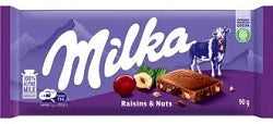 Milka Raisins & Nuts Chocolate 90g
