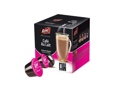 Cafe Rene Cafe Au Lait Dolce Gusto Coffee Capsules - 16 Capsules - CAFELAX