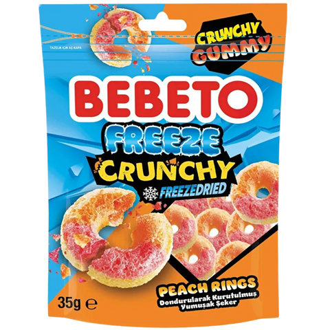 Bebeto Freeze Crunchy Peach Rings 35g