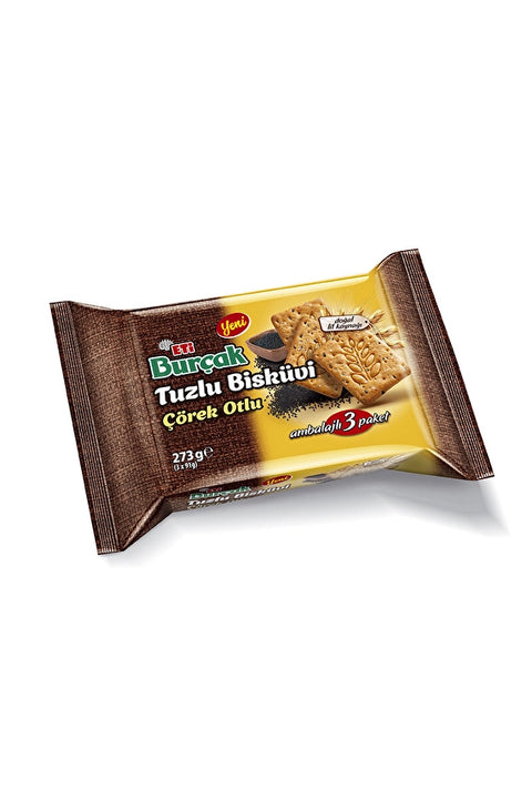 Eti Burçak Salted Black Herb Biscuits 273g
