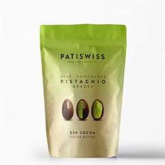 Patiswiss Milk Chocolate Pistachio Dragee 35% Cocoa 80g